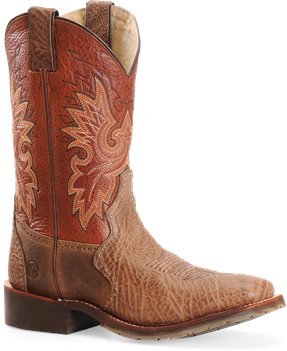 Crazyhorse/Whiskey Double H Boot 11" Chocolate Square Roper